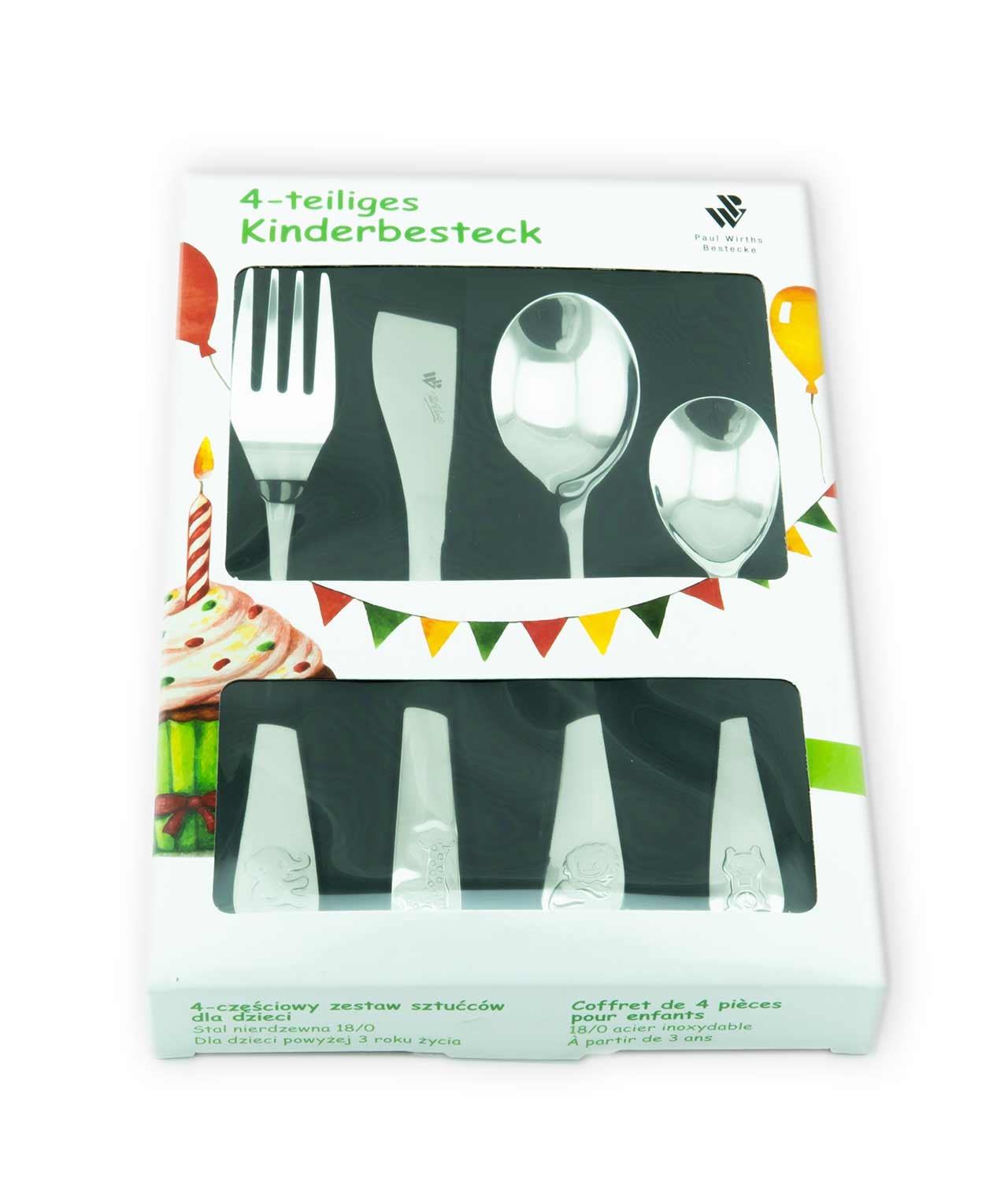 Kinderbesteck Besteck ZOO 4-teilig im Geschenkkarton 