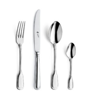 Augsburger Faden Silber Besteckset 4-teilig erwachsen Paul Wirths versilbertes Besteck mit Gravur