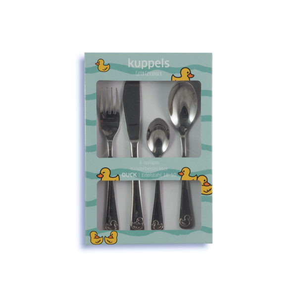 Duck Kinderbesteck 4-teilig Kinderbesteck mit Tiermotiven Verpackung