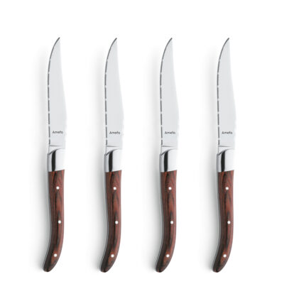 Steakmesser Set 4-teilig Holz ROYAL STEAK Amefa Premiere personalisiert